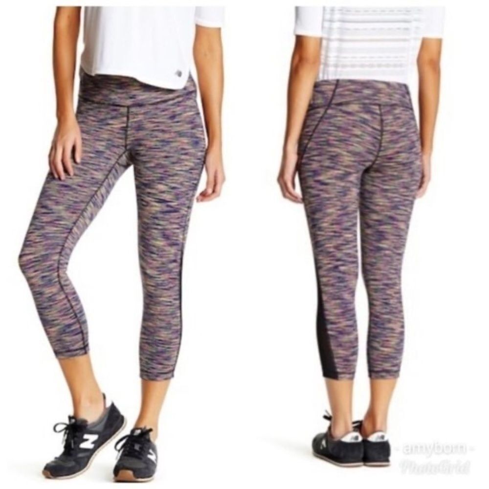 Zella streamline cosmic dye mesh cropped leggings Size XS